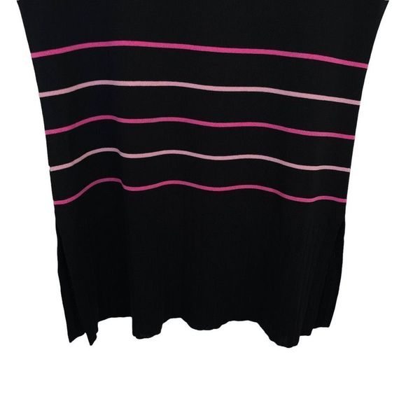 Exclusively Misook Black Pink Striped Shell Tank Top Women’s Size Small - Picture 5 of 6